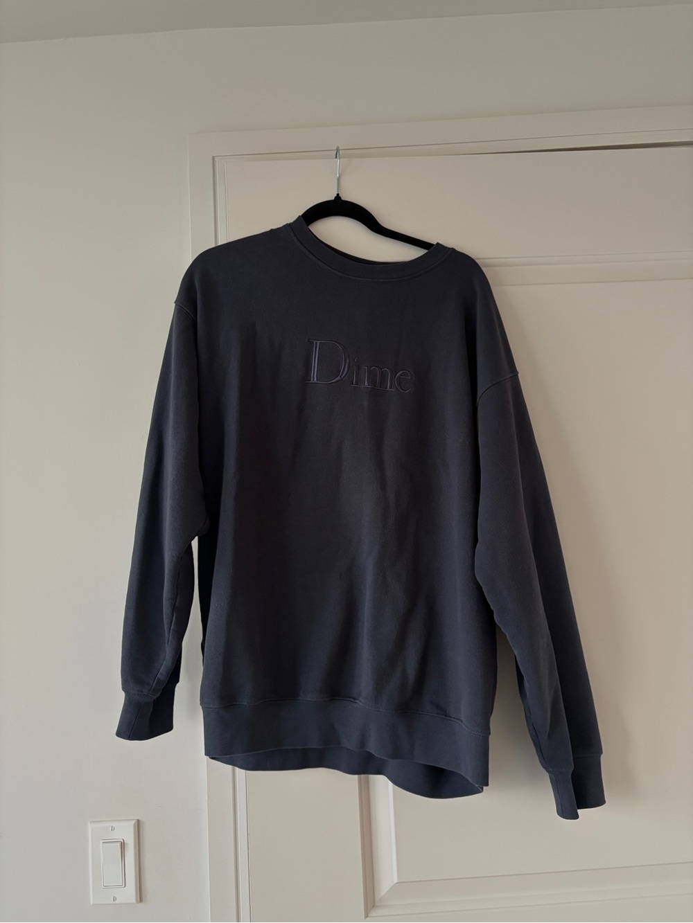 DIME Streetwear Embroidered Crewneck Sweater - Navy